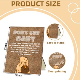 21Pcs Winnie Baby Shower Games Set - Don't Say Baby Game, 20 Mini Clothespins, Table Sign Centerpieces, Party Decor