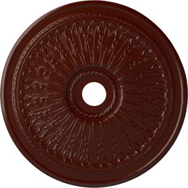 Ekena Millwork CM29OABMF Oakleaf Ceiling Medallion, 29 1/8"OD x 3 5/8"ID x 1"P, Hand-Painted Brushed Mahogany