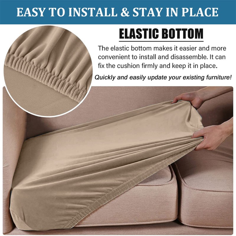 BXFUL Sofa Seat Cushion Covers, Sofa Cushion Slipcovers Stretch Velvet,