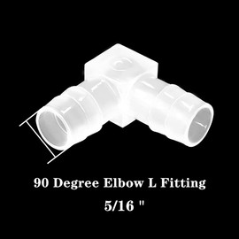 ANPTGHT 5/16" Hose Barb 90 Degree Elbow L Fitting, Equal Barbed Joint Splicer Mender Adapter Union Adapter for Boat Aquarium Fuel Gas Liquid Air (Pack of 5)