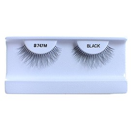 100 Pairs 100% Human Hair False Eyelashes Natural Black #747M