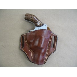 Leather 2 Slot Molded Pancake Belt Holster for Smith & Weson S&W 36, 60, 640, 642, 442 TAN RH