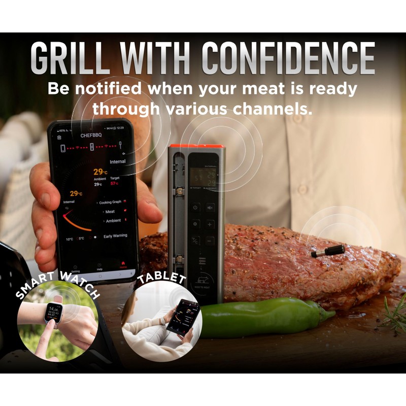 Wireless Meat Thermometer Digital BBQ Set, 5.3 Bluetooth and WiFi