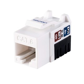 LINKOMM 10-Pack RJ45 Cat6 Slim Profile UTP Unshielded Keystone Jack (White)