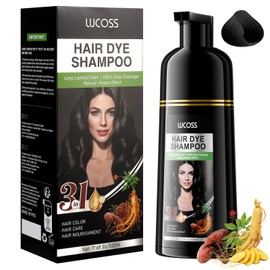 Schwarz Haarfärbeshampoo für Männer & Frauen, Semi-permanente Black Hair Shampoo, Instant Hair Color Shampoo, Einfach & schnell Haarfarben Shampoo Haarfärbemittel Haarfärbung langanhaltende Farbe