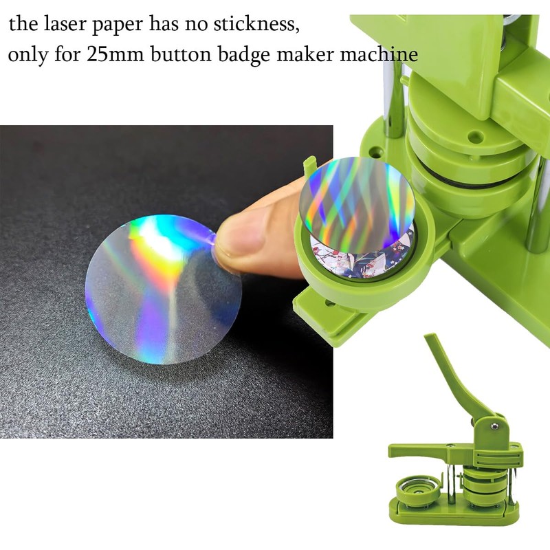 KJArrow Button Maker Supplies 300Pcs Glitter Plastic Film for 25mm