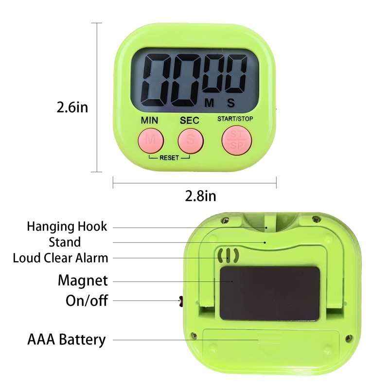 Kitchen Timer, Digital Classroom Timer, Stopwatch, Suitable for Kitchen, Study,