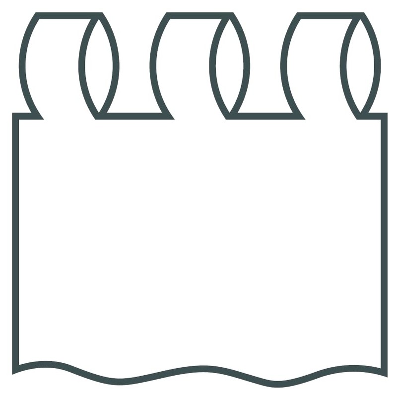 Elbersdrucke Loveletter 00 Bistro Curtain, White/Black, Semi-Transparent, 48 x 140