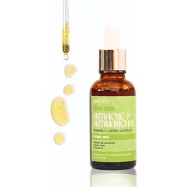 Sérum facial antiacné y antimanchas para piel grasa con acido glicolico y vitamina C 30 ml. Biotiks
