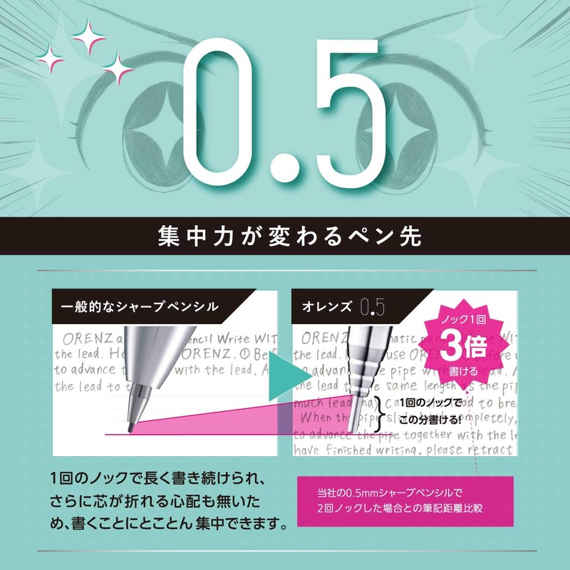 Pentel Orenz XPP505-C2 Mechanical Pencil, 0.02 inch (0.5 mm), Navy