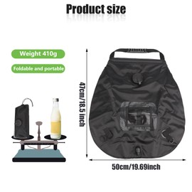 BOXOB Outdoor Camping Shower Bag, 5 Gallons Solar Shower for Camping with Detachable Hose & Switch Shower Head Durable Handle Portable Bathing Bag for Camping Hiking Enthusiasts