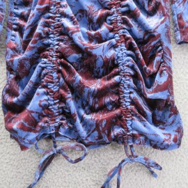 Wild Fable Mini Dress Ladies Bodycon Sexy LS Ruched Velvet Wild Fable Blue Purple Marble M