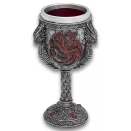K Exclusive Dragon Sculpted Goblet | Hand-Painted Resin | Stainless Steel Liner