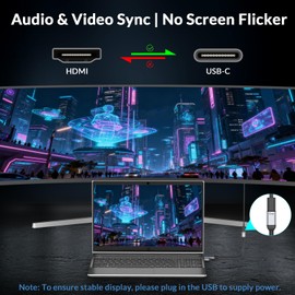 HDMI to USB C Cable 4K@60Hz 0.75ft, Unidirectional Adapter for AR Glasses