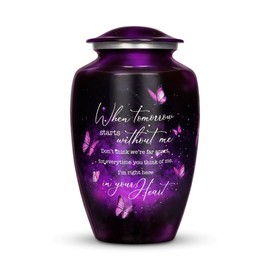 Purple Butterfly Urn for Human Ashes Adult – Large Purple Butterfly Urn for Women & Men with Secure Lid, Handcrafted Metal Urns for Ashes, Keepsake with Upto 200lbs