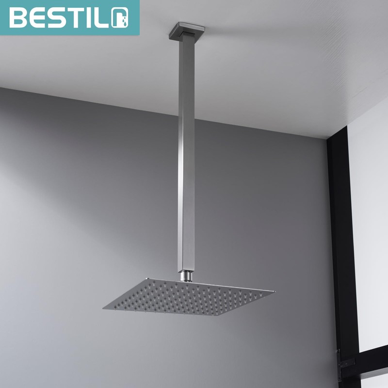 BESTILL 20 Inch Brushed Nickel Ceiling Mount Shower Arm and