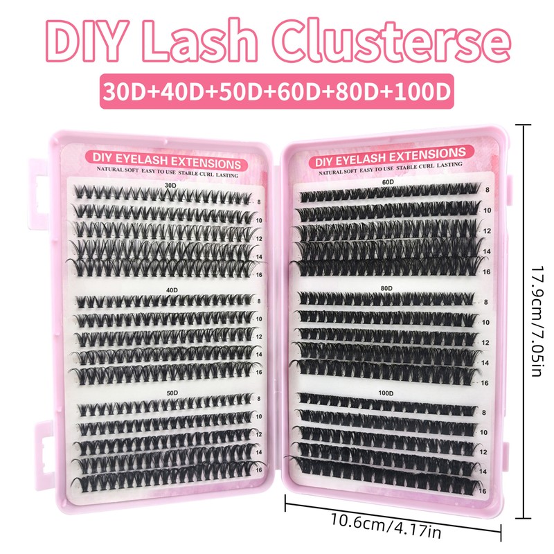 CATMEYE 580 Pieces Individual Eyelashes, 30D 40D 50D 60D 80D