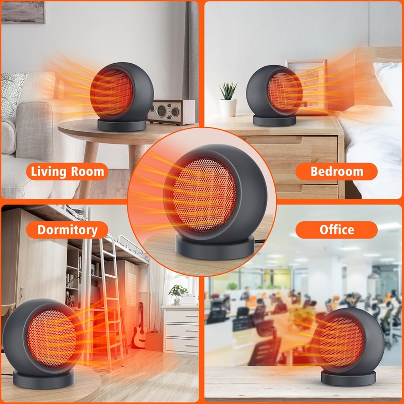 Coolfor Space Heater, PTC Ceramic Electric Desk Heater High Output