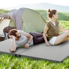 Tangkula Memory Foam Sleeping Pad, Roll Up Floor Mattress with Carry Bag, Non-Slip Bottom, Guest Floor Folding Bed for Sleepover, Portable Camping Mattress for Indoor Outdoor Car Travel Cot Tent