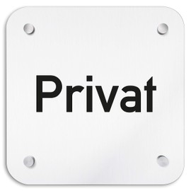 Türschilder24 Aluminium Wall Sign 200 x 200 mm • Private • Safety Sign - Door Sign Made of 1.5 mm Thick Aluminium • Includes Mounting Material + Wall Mounting