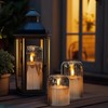 Eldnacele Black Glass Flameless Candles with Remote and Timer, Battery