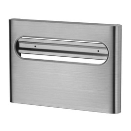 Stardrix Slim Brushed Stainless Steel Toilet Seat Cover Dispenser – Designer Wall-Mount Holder with Curved Edges and Large Capacity for Single or 1/2 Fold Covers, Aesthetic and Modern Look