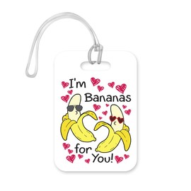 LT183 I'm Bananas for You! Novelty Funny Unique Designer Gift Glossy Plastic Suitcase Luggage Tag