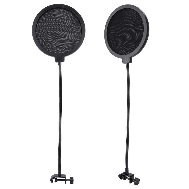 Shield Mic Filter, Gooseneck Noise Reducing Microphone Pop Filter, Protective