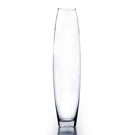 WGV Tall Bullet Glass Vase, Width 4.3", Height 16", (Multiple Sizes Choices) Clear Oval Urn Floral Planter Container Storage Centerpiece, Wedding Event Home Decor, 1 Piece (VFV0316)