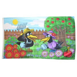 Flaggenfritze® Flag Gardener Couple Ravens – 90 x 150 cm