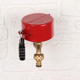 Water Spigot Lock(Password Lock) Metallic red，Gate Valve Lock, No Installation Required，Prevent Water Theft-Tap Lock-Exterior Faucet Lock- Water Lock-Hose bib Lock-Faucet Locks Outdoor Child Proof