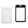 2 Pack Plastic ID Badge Holder Hard Black White Id
