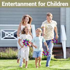 Windrad Vogelabwehr, 10 Stück Reflektierende Windrad Taubenabwehr Windräder, Windmühle Balkon, Taubenschreck, Vogelschreck Windrad Windspiel Garten für Farm Obstgarten Hof (Regenbogenfarben)