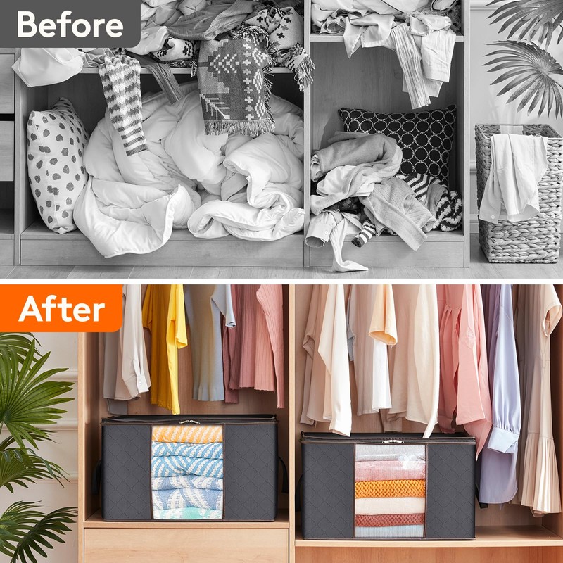 Lifewit 95L Clothes Storage Bags, Foldable Storage Box Moving Bags