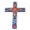 NOVICA Hand Painted Talavera Large Ceramic Wall Cross, Multicolor, 'Jerusalem