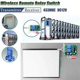 QIACHIP 12V DC Motor Forward and Reverse Relay Switch 3A, RF Wireless Remote Electric Push Rod Controller for Roller Shutters, Electric Curtains/Locks, Water Pumps