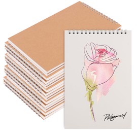 IHDYPPEW 18 Pack Top Spiral Sketch Book, 8.4"x5.7" A5 Unlined Blank Notebook for Scrapbooking, Nature Journaling, and Drawing - Durable, Portable & Versatile Sketch Pad (80 Sheets -160 Pages)
