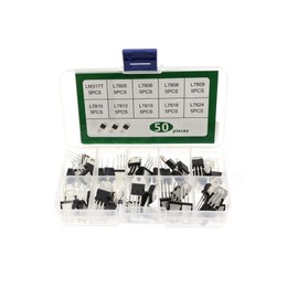 50Pcs 10 Values LM317 L7805 L7806 L7808 L7809 L7810 L7812 L7815 L7818 L7824 TO-220 Package High Current Positive Voltage Regulator Assortment Kit