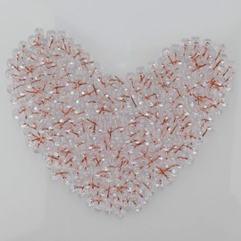 OKVGO 150 Pieces Push Pin with Round Transparent Plastic Heads and Rose Gold Steel Point Thumb Tacks for Map Drawing Cork Notice Board