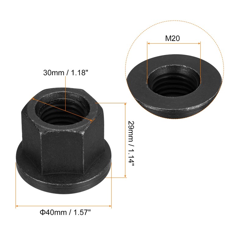 QUARKZMAN M20 Flange Hex Lock Nut Grade 10.9 Carbon Steel
