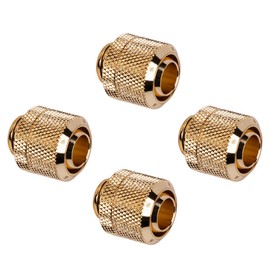Barrow G1/4" to 3/8" ID, 1/2" OD Compression Fitting for Soft Tubing, Gold, 4-pack