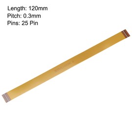 sourcing map FFC FPC Cable 0.3mm Pitch 25 Pin 120mm Flexible Flat Ribbon Cable for LCD Screen