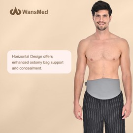 WansMed Colostomy Bag Covers for Men and Women, Stealth Belt for Sports and Daily Life, Colostomy Supplies (Gray, S)