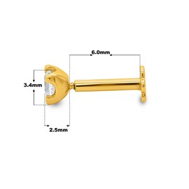 Poshadime 0.11 cttw Round Lab-Grown Diamond Nose Ring in 14K Yellow Gold | Gold Nose Stud in 20 Gauge | Diamond Nose Pin For Womens (Color- E-F, Clarity-VS2), Mno-EB0473010-YG