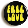 Ozorath FREE LOVE RETRO HIPPIE SIXTIES BADGE BUTTON PIN (Size