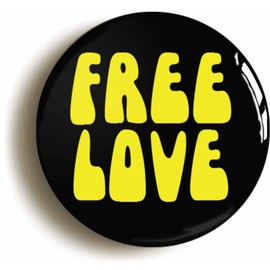 Ozorath FREE LOVE RETRO HIPPIE SIXTIES BADGE BUTTON PIN (Size is 1inch/25mm diameter) 1960s