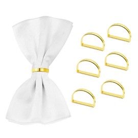 Napkin Rings,6 Pcs Semicircle Gold Napkin Ring,Table Decoration Napkins Rings for Christmas,Weddings,Birthday, Anniversary,and Holiday Party Table Decoration Y5JSCJH