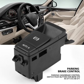 Car Electronic Handbrake Parking Switch Brake Button 61319148508, ABS Material Push Button Parking Switch Parking Hand Brake Control Switch for E70 X5 E71 E72 X6 E71 (Black)