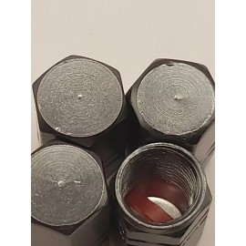 Unbranded 1 Set of 8 Gunmetal Tire Valve Stem Caps For Car, Standard Fitting