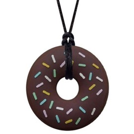 Munchables Donut Chewy Necklace - Sensory Chew Necklace for Strong Chewers (Brown)